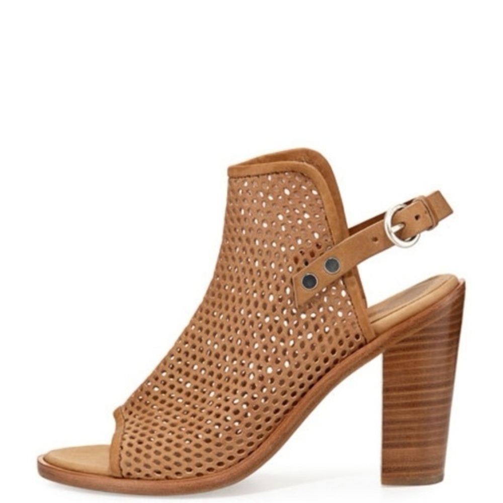Rag & Bone Wyatt Perforated Tan Leather Sandals Made In Italy